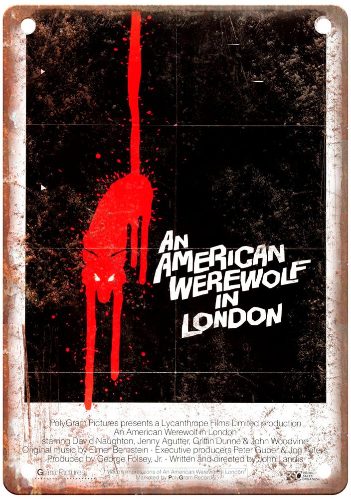 American Werewolf In London Vintage Movie Poster Old Retro Look Metal Sign