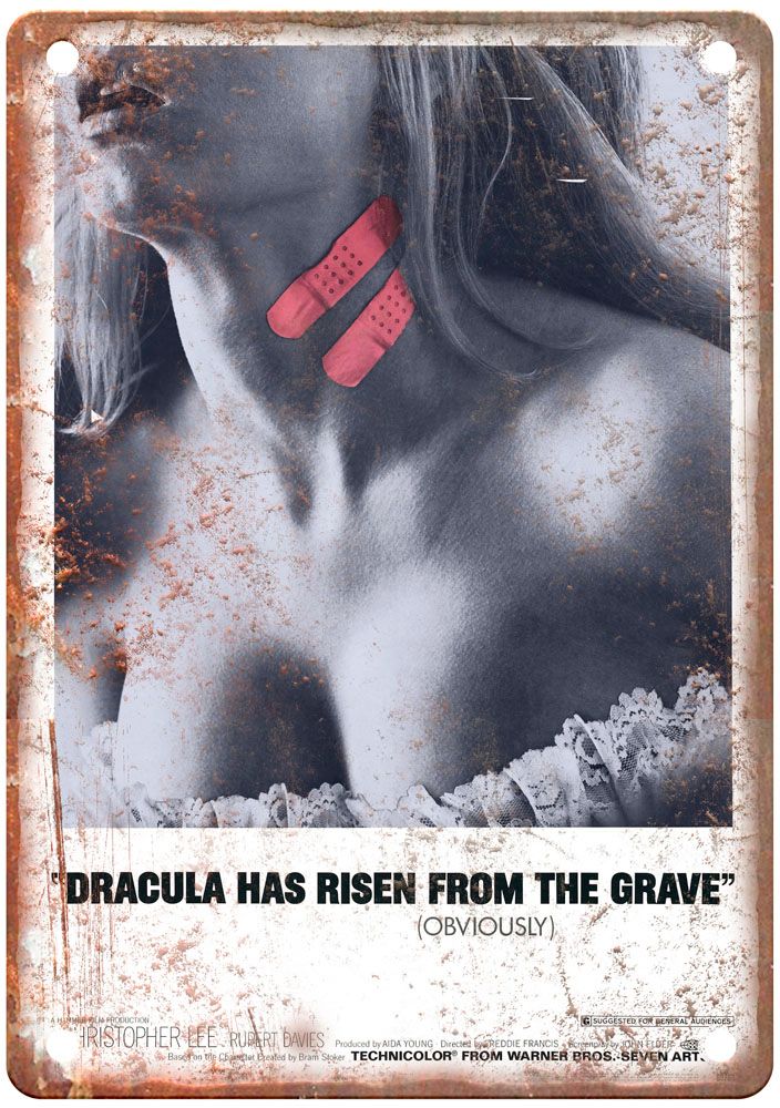 Dracula Has Risen From The Grave Vintage Movie Poster Old Retro Look Metal Sign