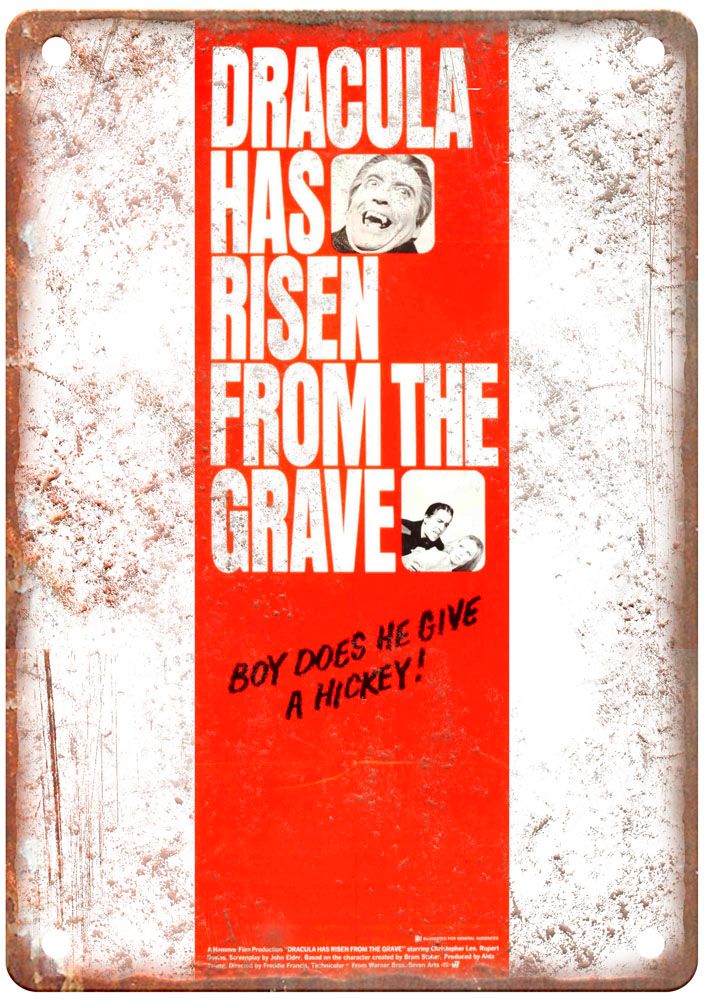 Dracula Has Risen From The Grave Vintage Movie Poster Old Retro Look Metal Sign