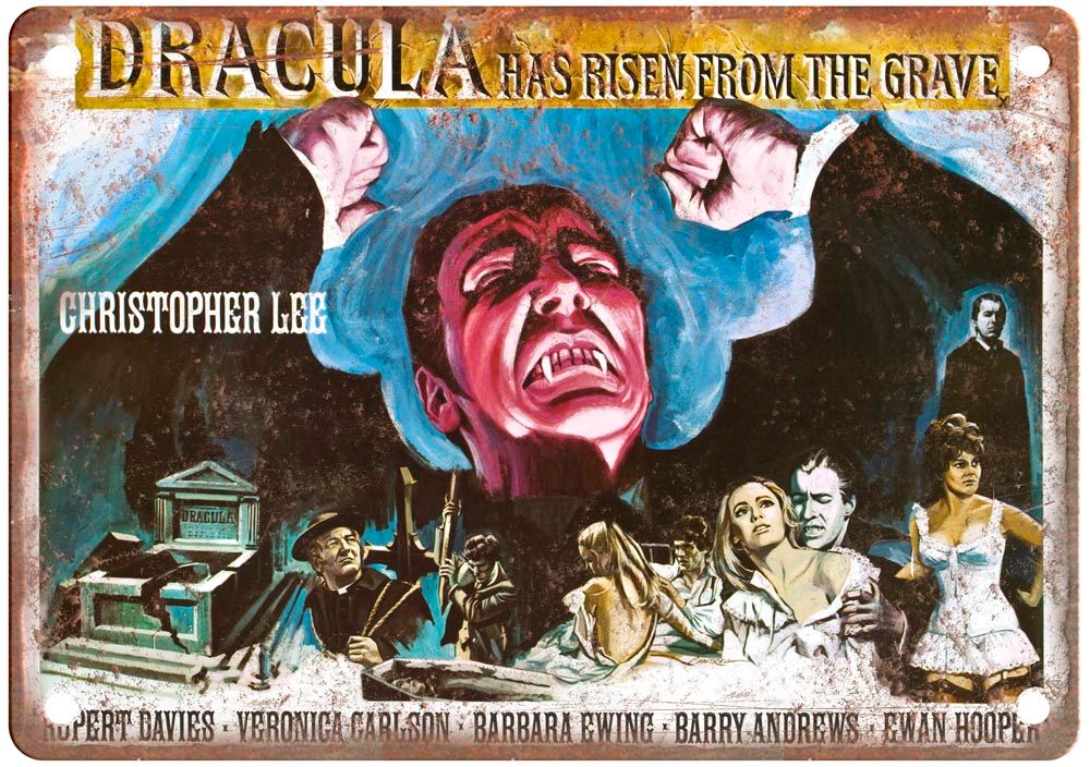 Dracula Has Risen From The Grave Vintage Movie Poster Old Retro Look Metal Sign