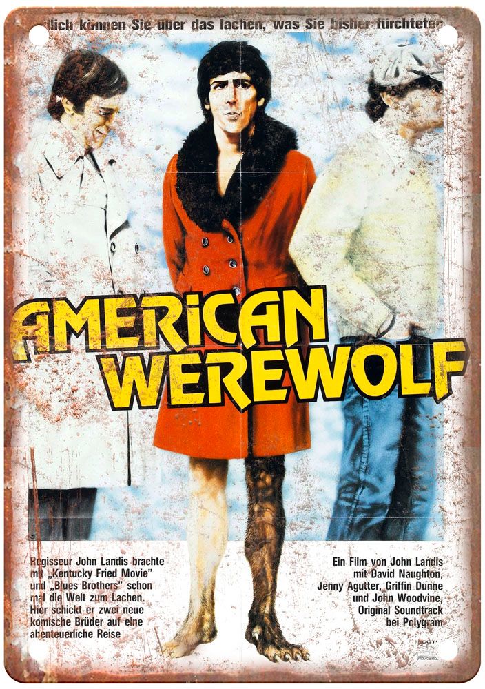 American Werewolf In London Vintage Movie Poster Old Retro Look Metal Sign