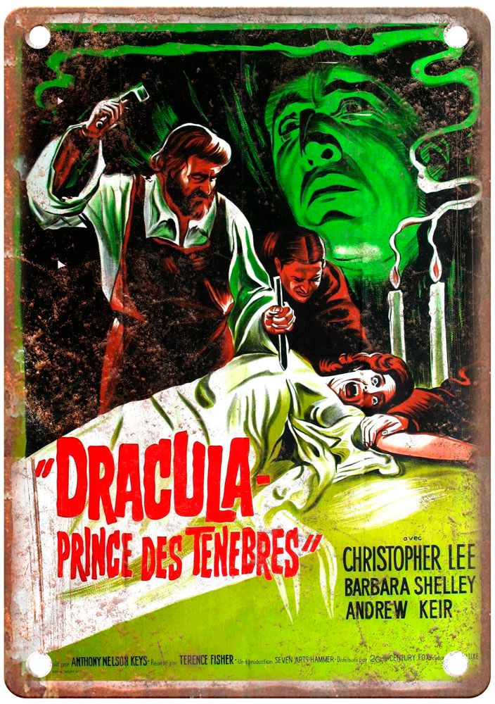 Dracula Prince Of Darkness Vintage Movie Poster Old Retro Look Metal Sign