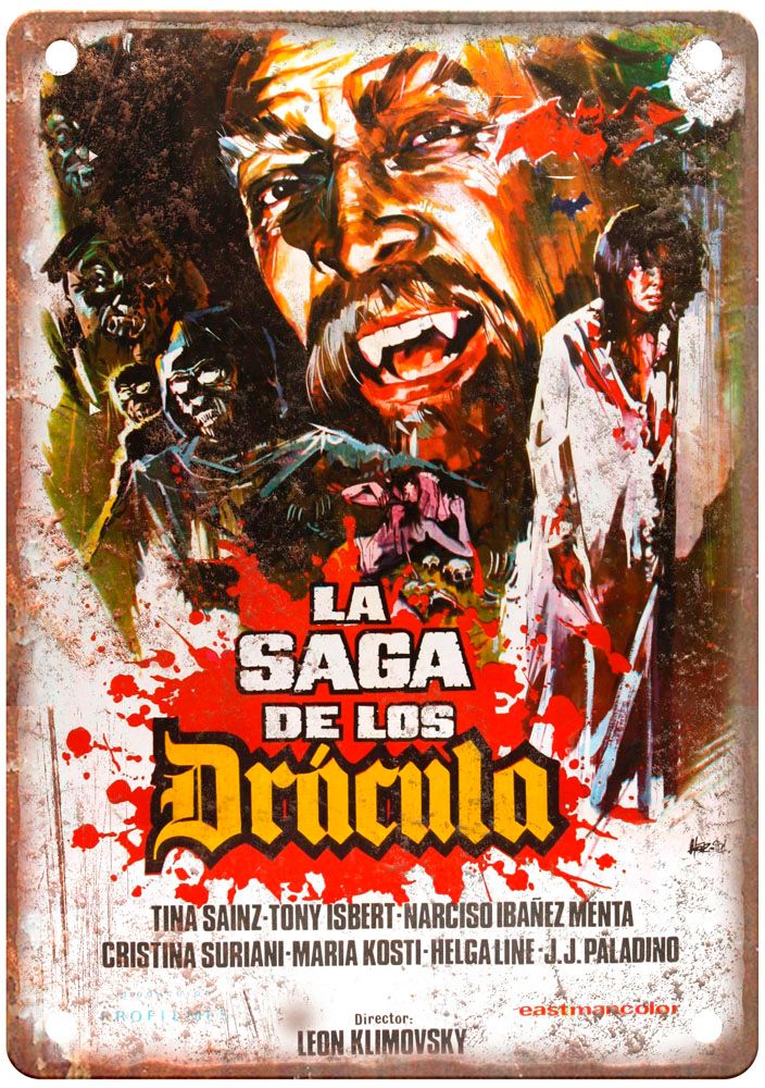 Dracula Saga Vintage Movie Poster Old Retro Look Metal Sign