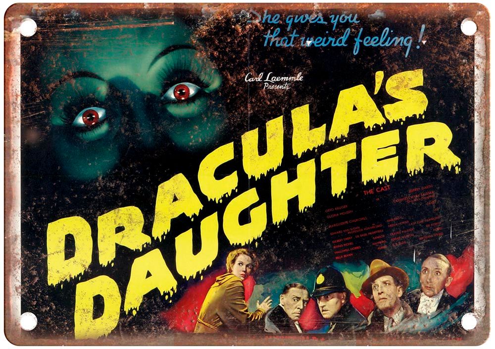 Draculas Daughter Vintage Movie Poster Old Retro Look Metal Sign