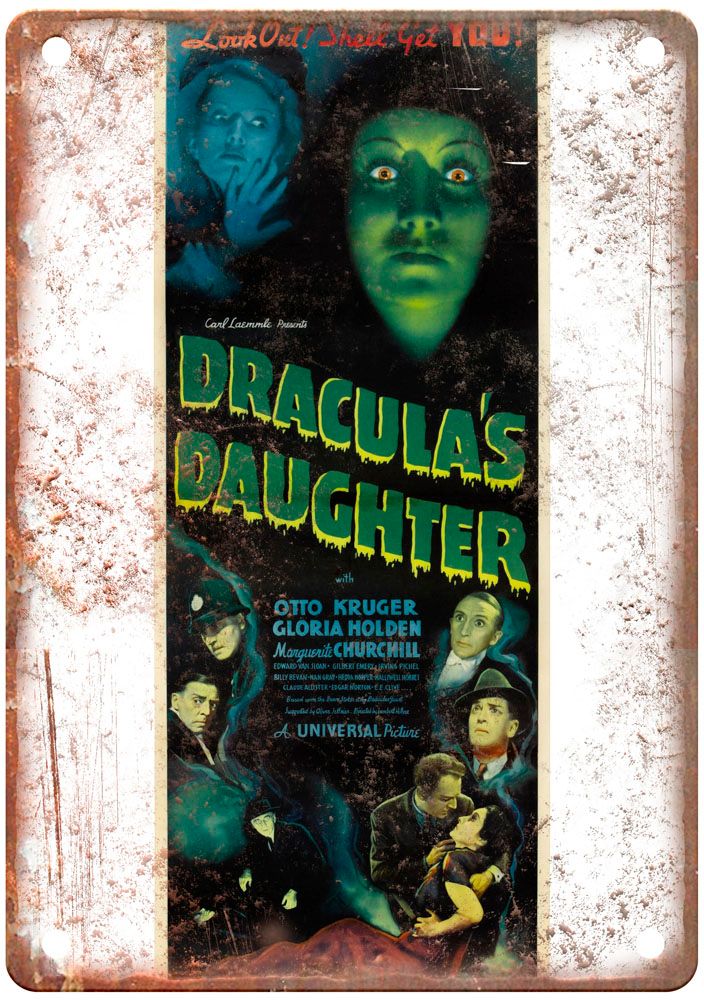 Draculas Daughter Vintage Movie Poster Old Retro Look Metal Sign