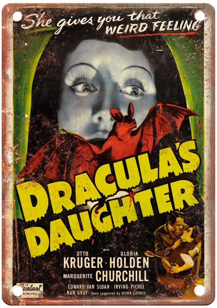 Draculas Daughter Vintage Movie Poster Old Retro Look Metal Sign