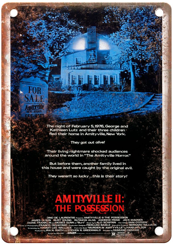 Amityville 2 Possession Vintage Movie Poster Old Retro Look Metal Sign