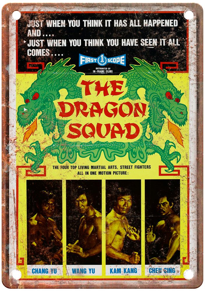 Dragon Squad Vintage Movie Poster Old Retro Look Metal Sign