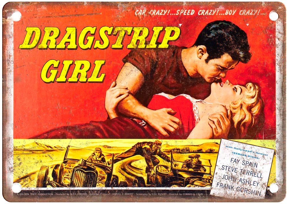 Dragstrip Girl Vintage Movie Poster Old Retro Look Metal Sign