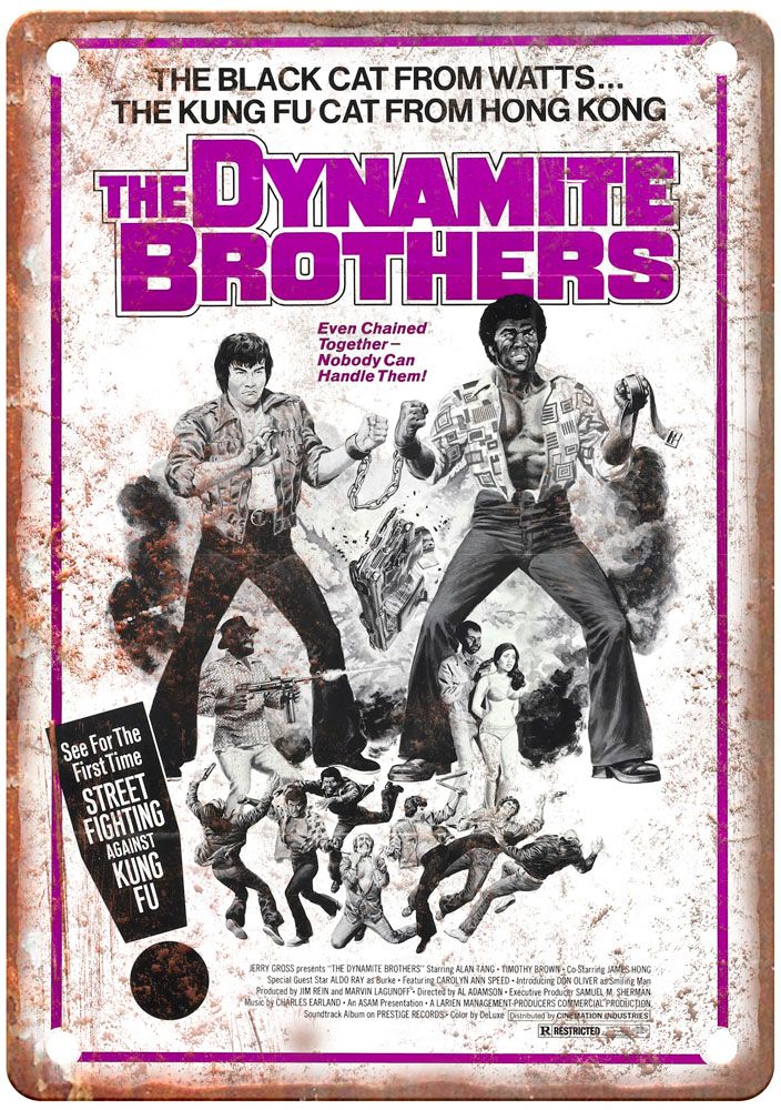 Dynamite Brothers Vintage Movie Poster Old Retro Look Metal Sign