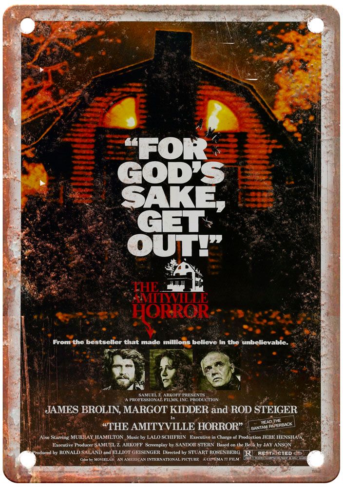 Amityville Horror 1979 Vintage Movie Poster Old Retro Look Metal Sign