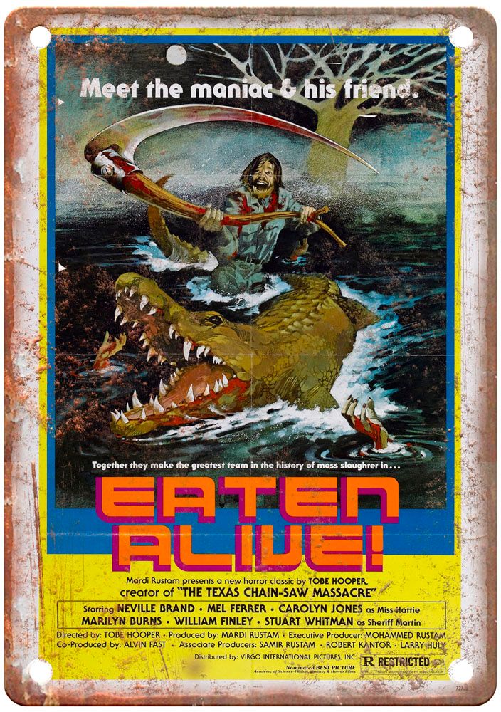 Eaten Alive 1977 Vintage Movie Poster Old Retro Look Metal Sign