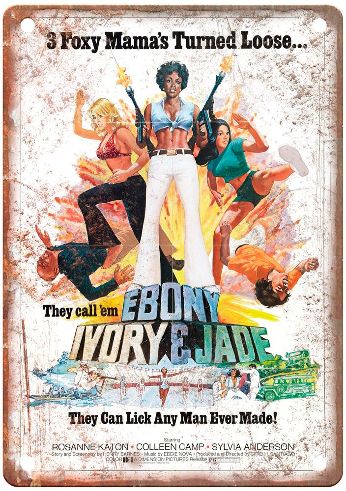 Ebony Ivory Jade Vintage Movie Poster Old Retro Look Metal Sign