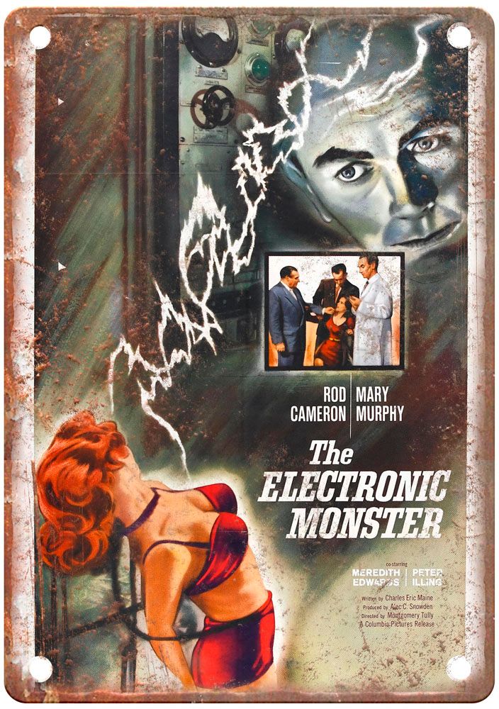 Electronic Monster Vintage Movie Poster Old Retro Look Metal Sign