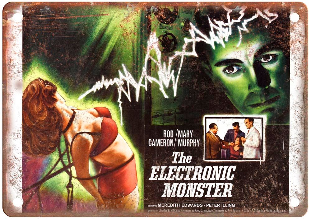 Electronic Monster Vintage Movie Poster Old Retro Look Metal Sign