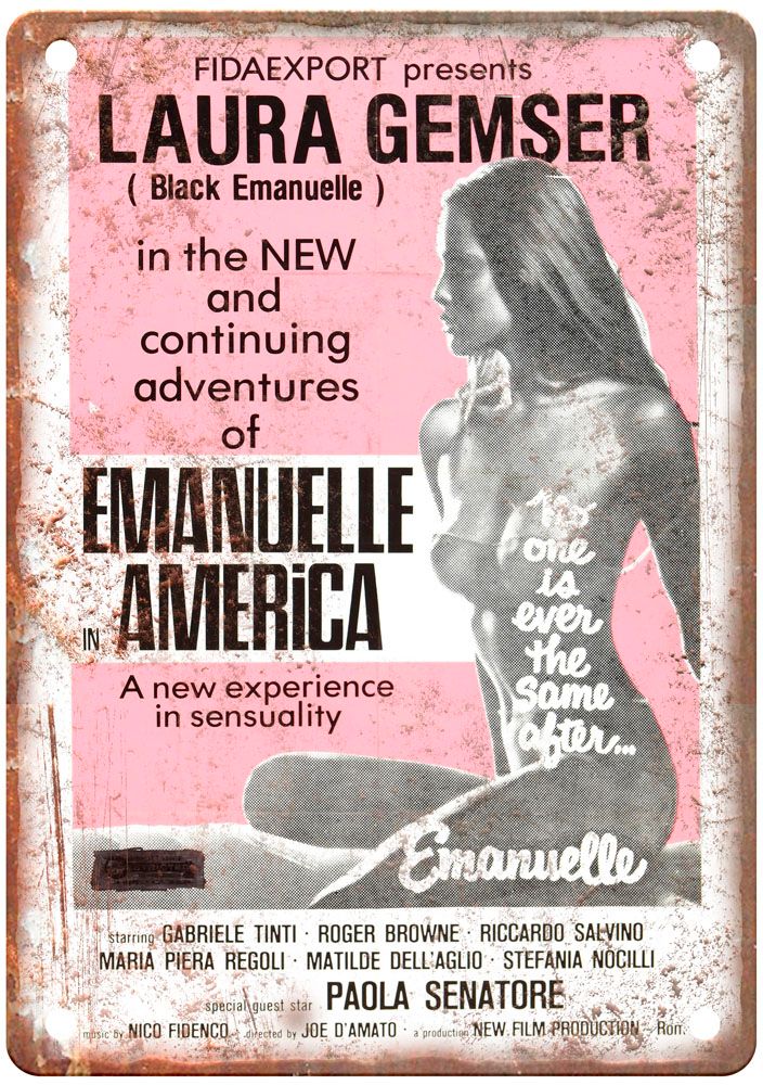 Emanuelle In America Vintage Movie Poster Old Retro Look Metal Sign