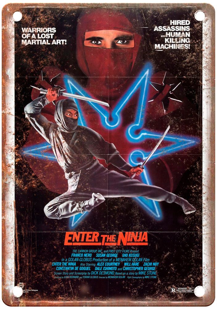 Enter Ninja Vintage Movie Poster Old Retro Look Metal Sign