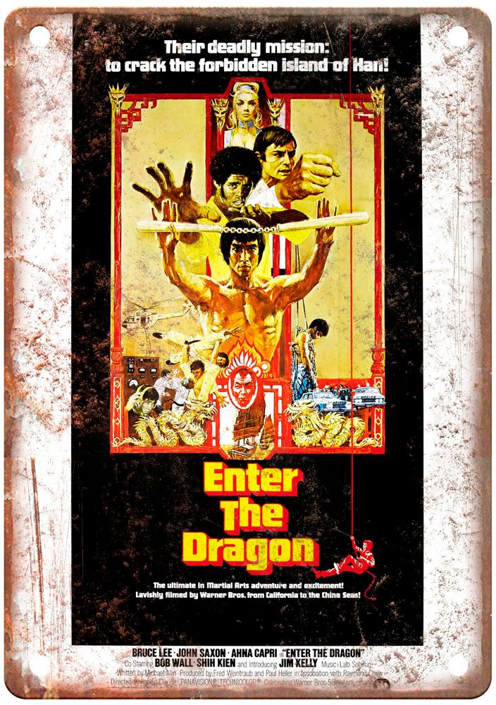 Enter The Dragon 0 Vintage Movie Poster Old Retro Look Metal Sign