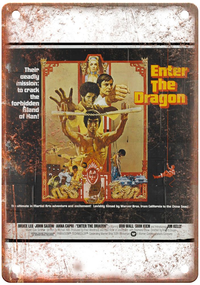 Enter The Dragon 0 Vintage Movie Poster Old Retro Look Metal Sign