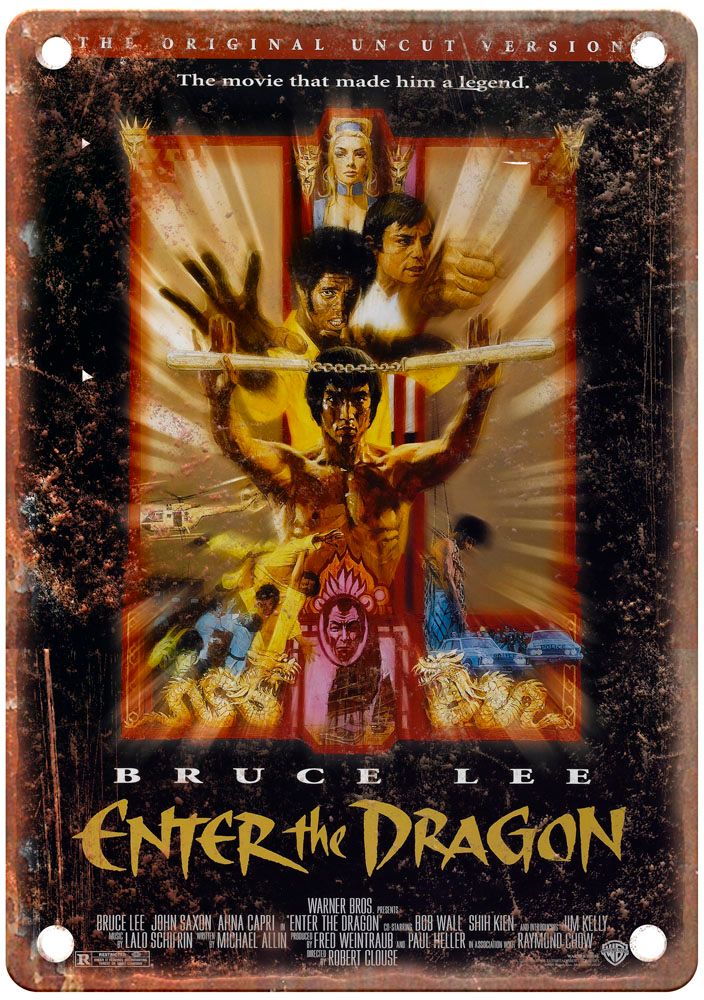 Enter The Dragon 0 Vintage Movie Poster Old Retro Look Metal Sign