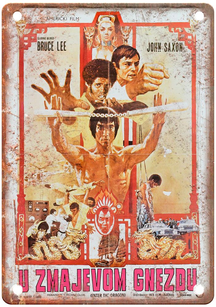 Enter The Dragon 0 Vintage Movie Poster Old Retro Look Metal Sign