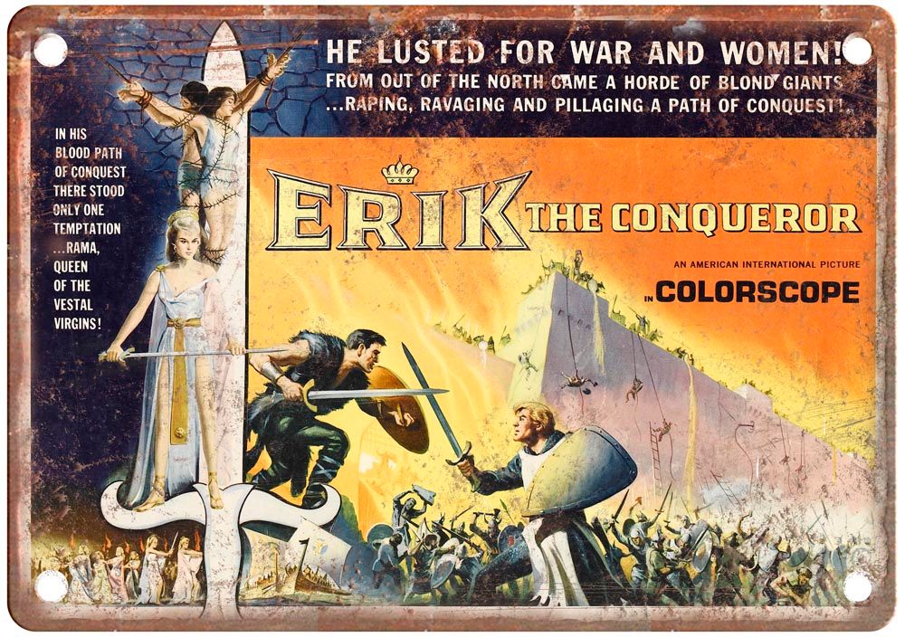 Erik Conqueror Vintage Movie Poster Old Retro Look Metal Sign