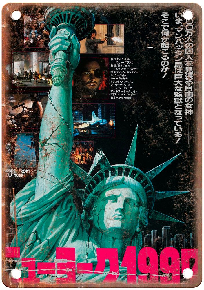 Escape From New York Vintage Movie Poster Old Retro Look Metal Sign