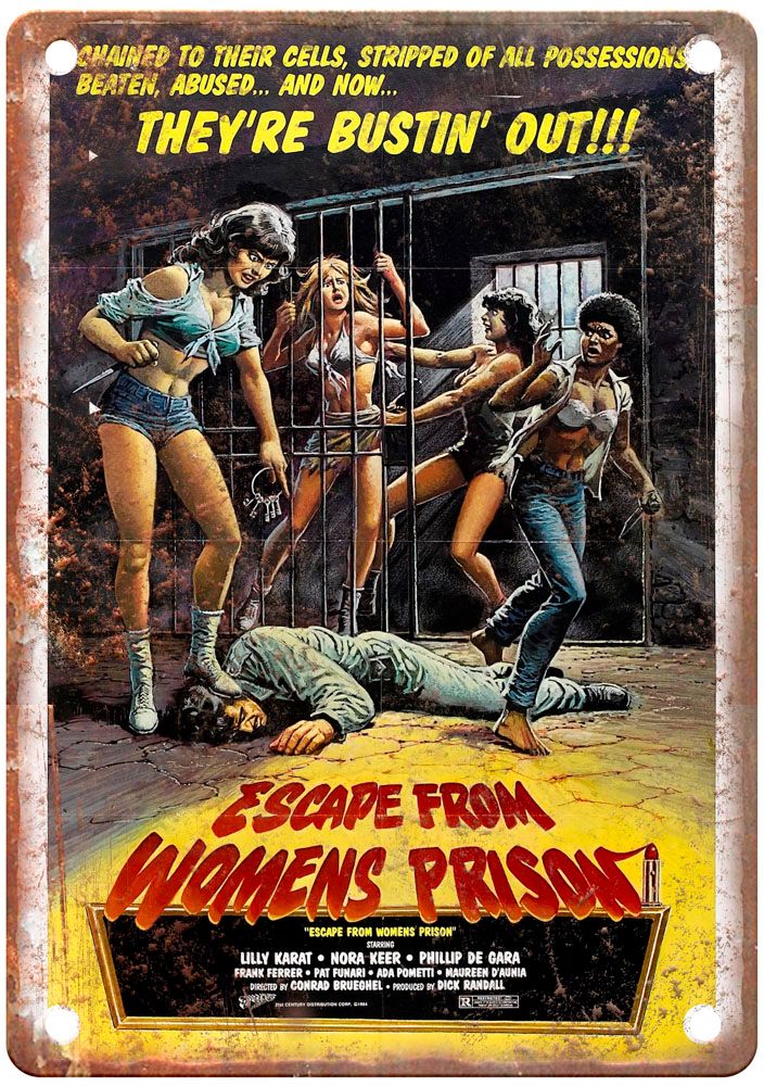 Escape From Womens Prison Vintage Movie Poster Old Retro Look Metal Sign