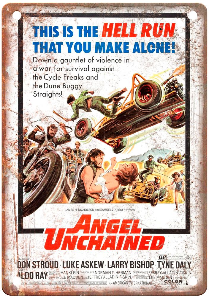 Angel Unchained Vintage Movie Poster Old Retro Look Metal Sign