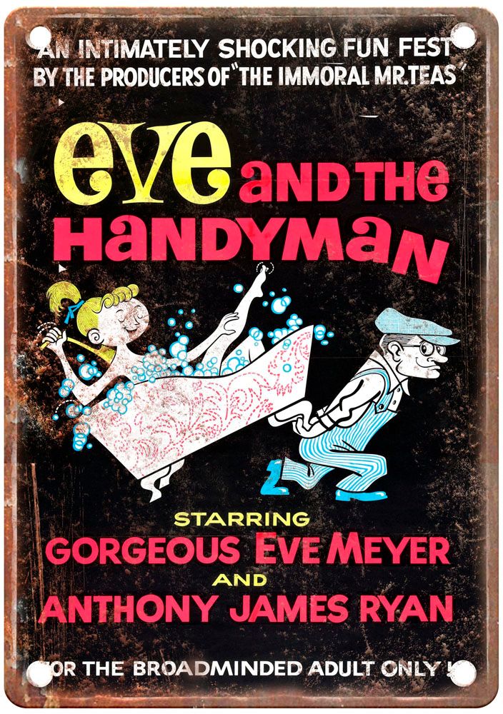 Eve And Handyman Vintage Movie Poster Old Retro Look Metal Sign