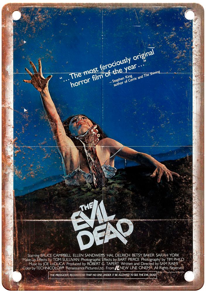 Evil Dead 1 Vintage Movie Poster Old Retro Look Metal Sign