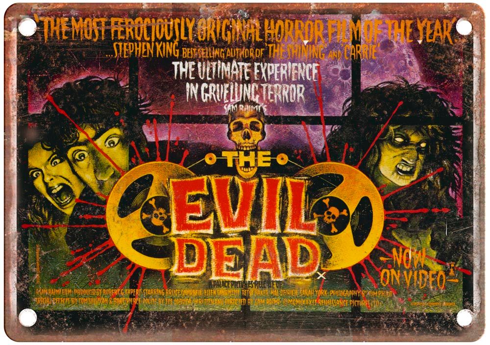 Evil Dead 1 Vintage Movie Poster Old Retro Look Metal Sign