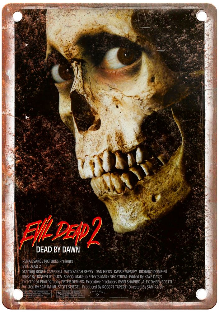 Evil Dead 2 Vintage Movie Poster Old Retro Look Metal Sign