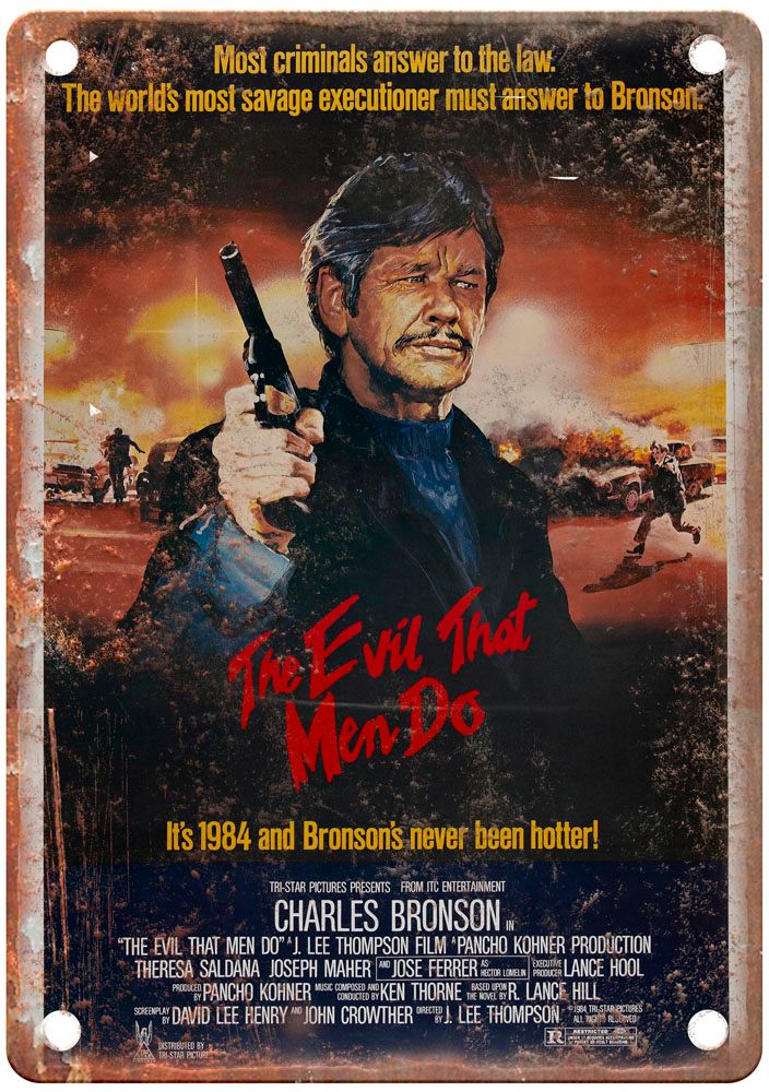 Evil That Men Do Vintage Movie Poster Old Retro Look Metal Sign