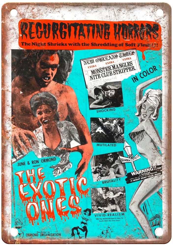 Exotic Ones Vintage Movie Poster Old Retro Look Metal Sign