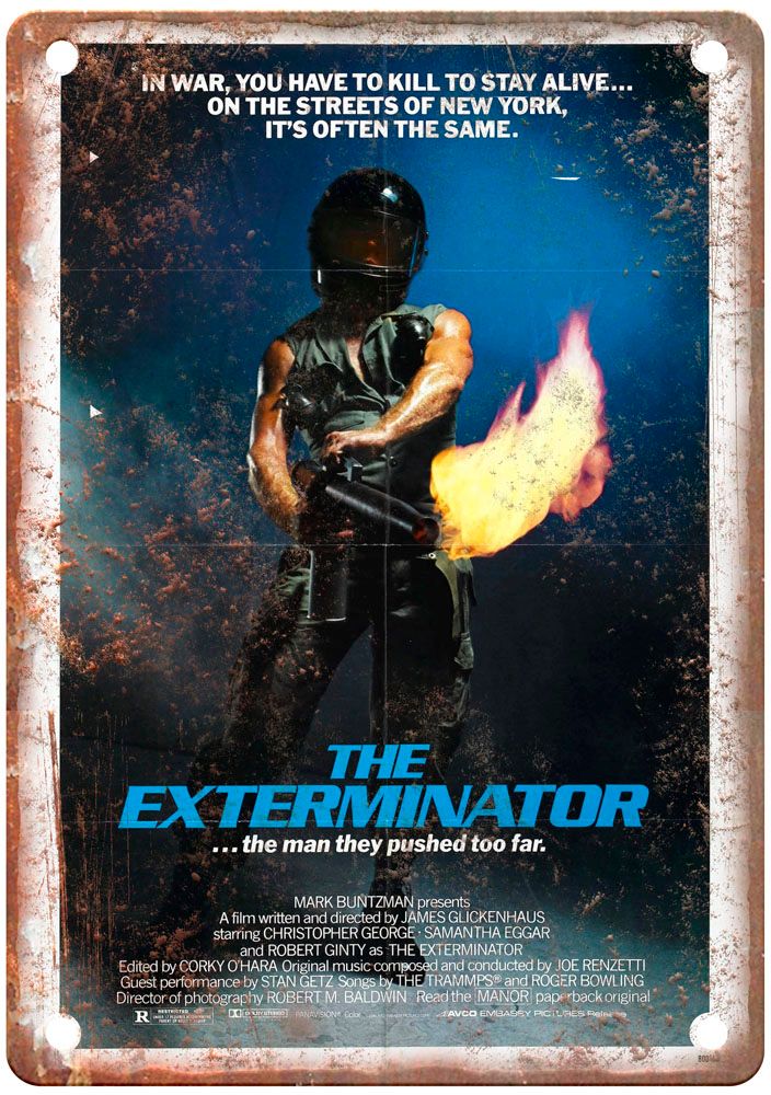 Exterminator 1 Vintage Movie Poster Old Retro Look Metal Sign