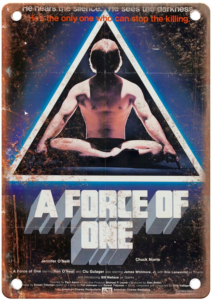 Force Of One Vintage Movie Poster Old Retro Look Metal Sign