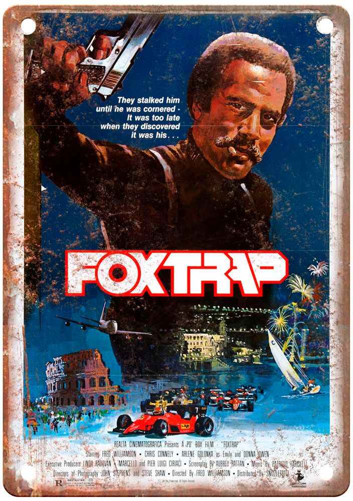 Foxtrap Vintage Movie Poster Old Retro Look Metal Sign