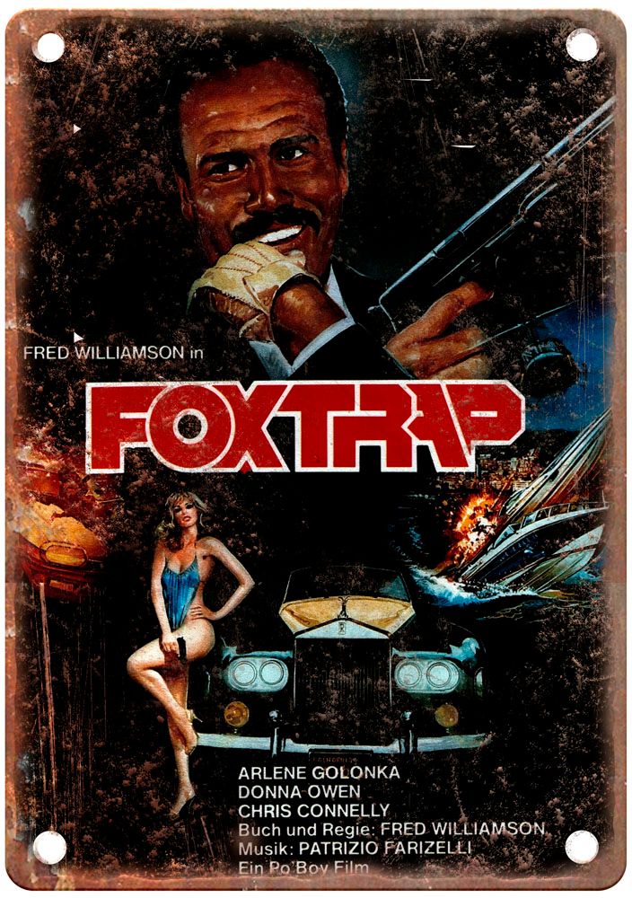 Foxtrap Vintage Movie Poster Old Retro Look Metal Sign