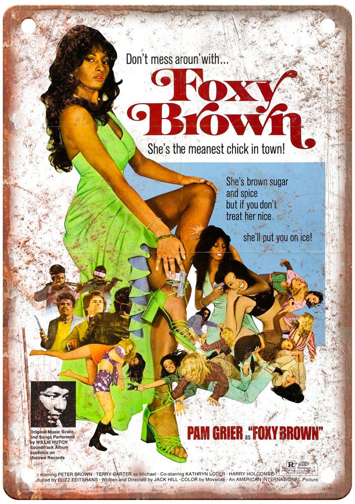 Foxy Brown Vintage Movie Poster Old Retro Look Metal Sign