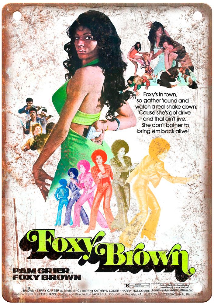 Foxy Brown Vintage Movie Poster Old Retro Look Metal Sign