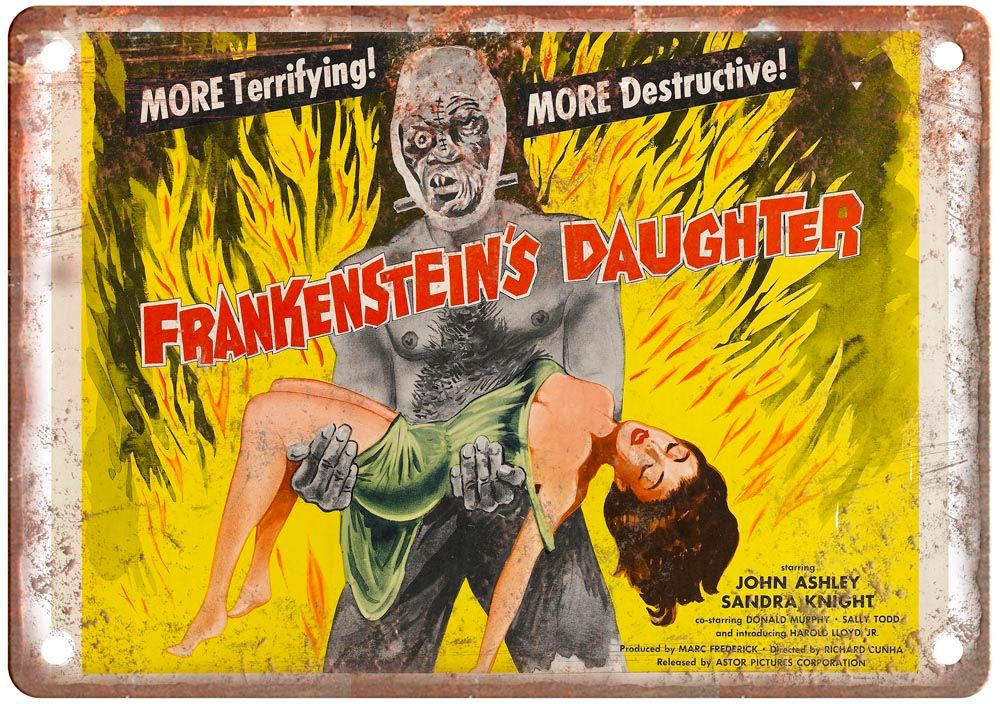 Frankensteins Daughter Vintage Movie Poster Old Retro Look Metal Sign