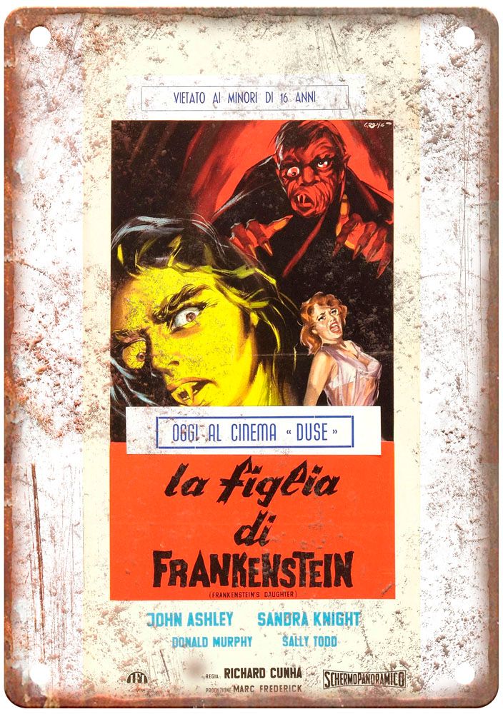 Frankensteins Daughter Vintage Movie Poster Old Retro Look Metal Sign