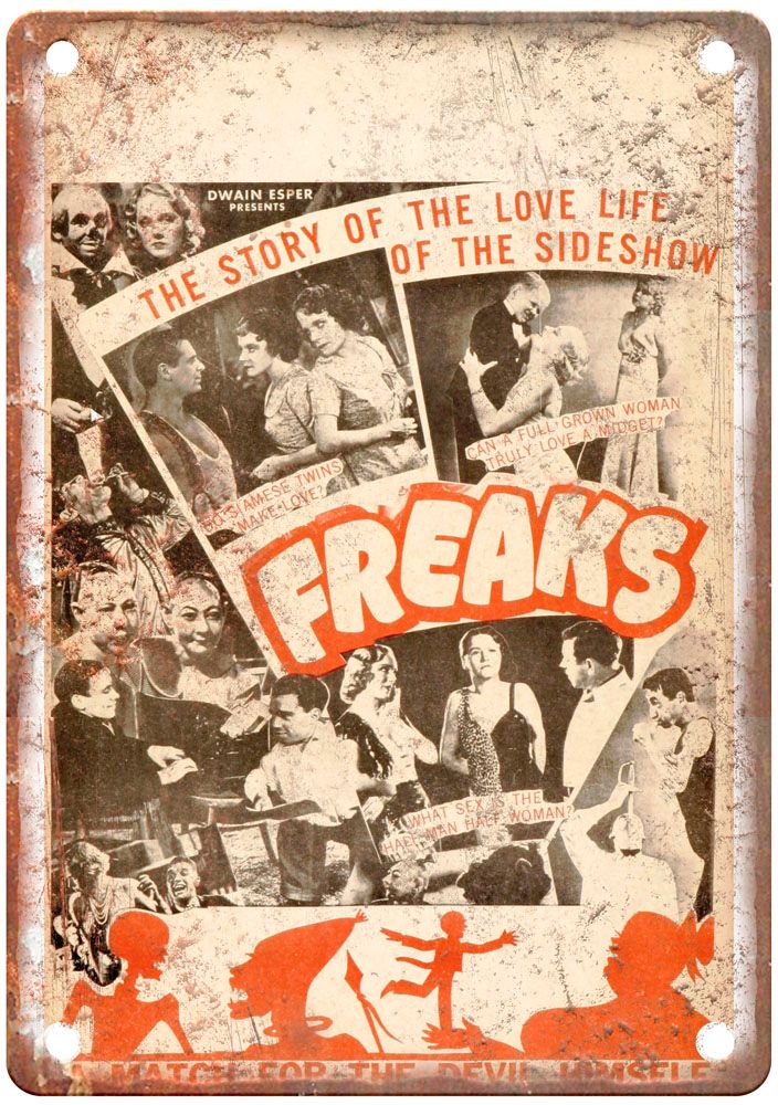 Freaks Vintage Movie Poster Old Retro Look Metal Sign