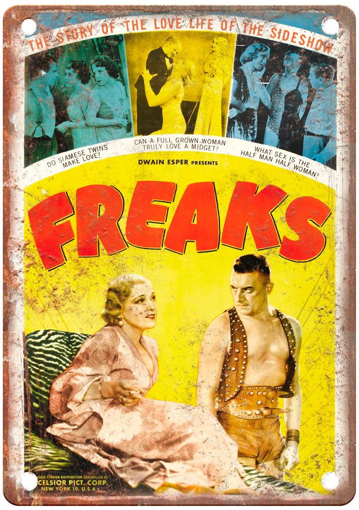 Freaks Vintage Movie Poster Old Retro Look Metal Sign