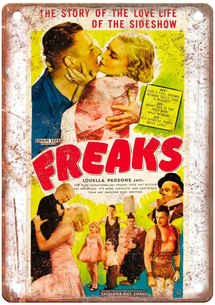 Freaks Vintage Movie Poster Old Retro Look Metal Sign