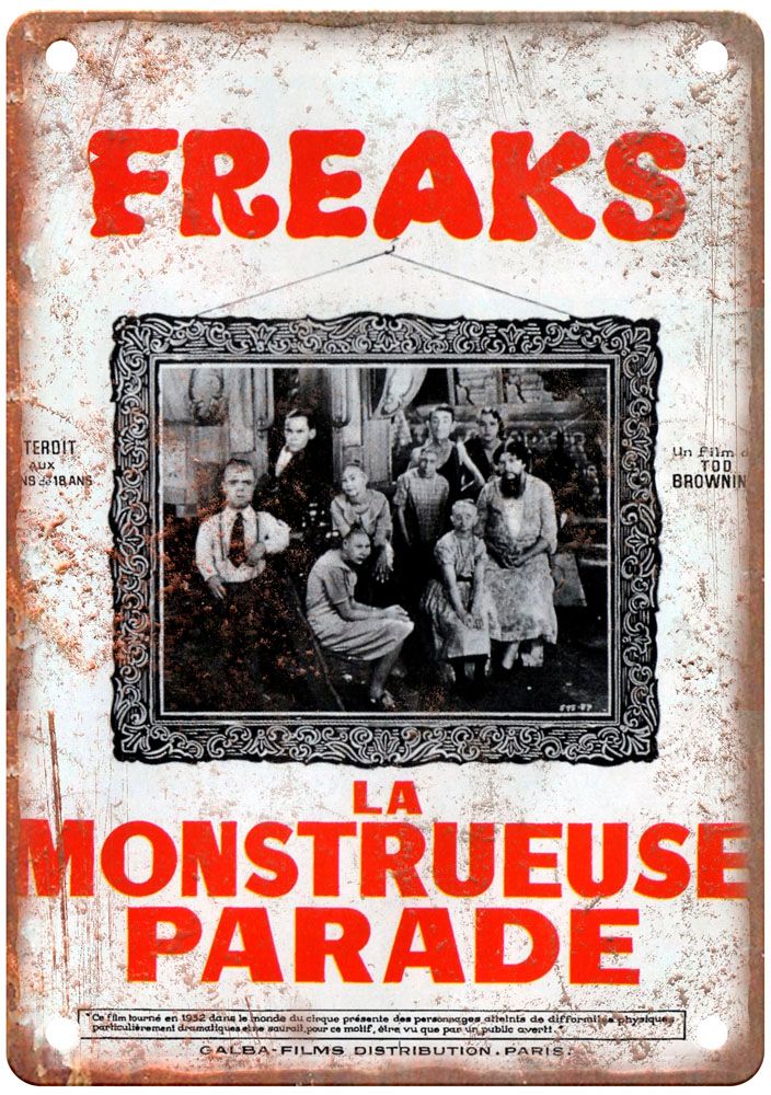 Freaks Vintage Movie Poster Old Retro Look Metal Sign