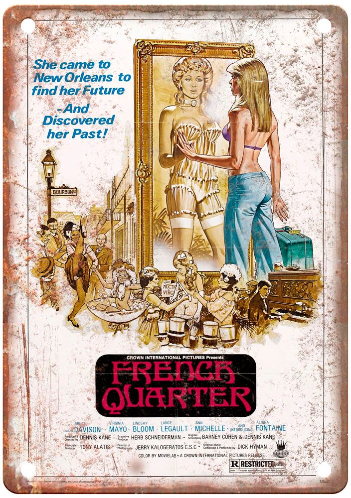 French Quarter Vintage Movie Poster Old Retro Look Metal Sign