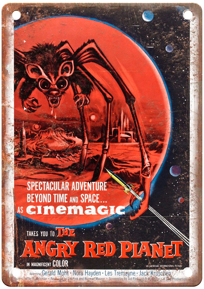 Angry Red Planet Vintage Movie Poster Old Retro Look Metal Sign