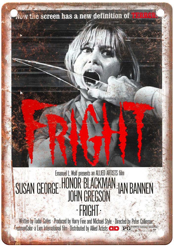 Fright 1971 Vintage Movie Poster Old Retro Look Metal Sign